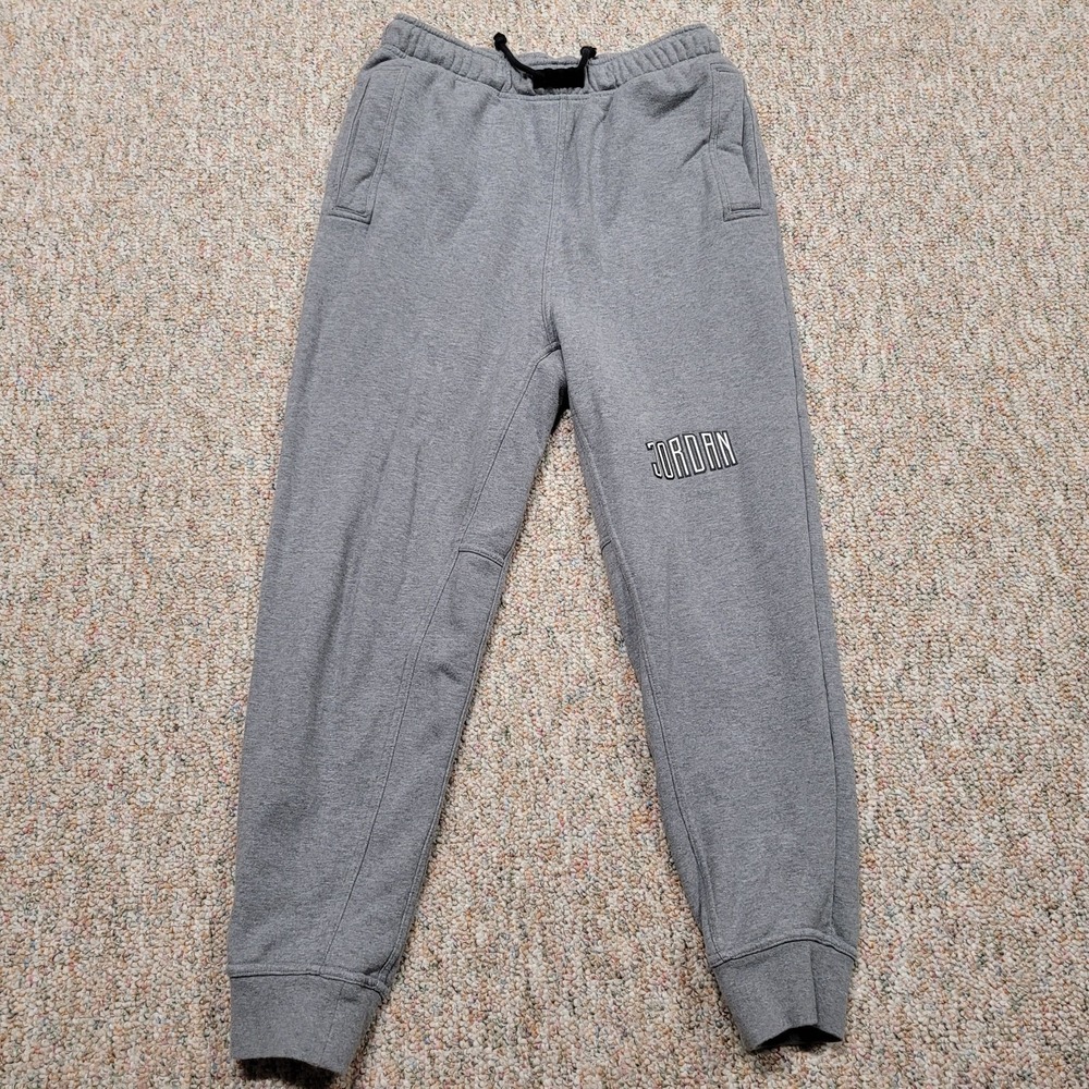 Air Jordan Jogger Sweatpants Mens Medium Grey Drawstring Gym‎ Workout Jumpman
